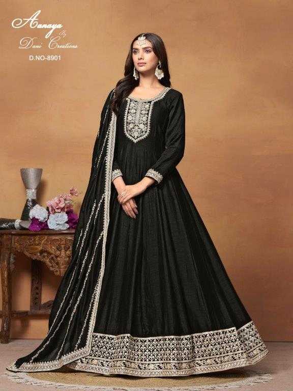 AANAYA VOL-189 BY TWISHA 8901 TO 8904 SERIES DESINGER ART SILK EMBROIDERY DRESSES