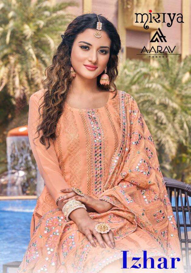 AARAV IZHAR BY ASLIWHOLESALE DESIGNER FAUX GEORGETTE WORK DRESSES