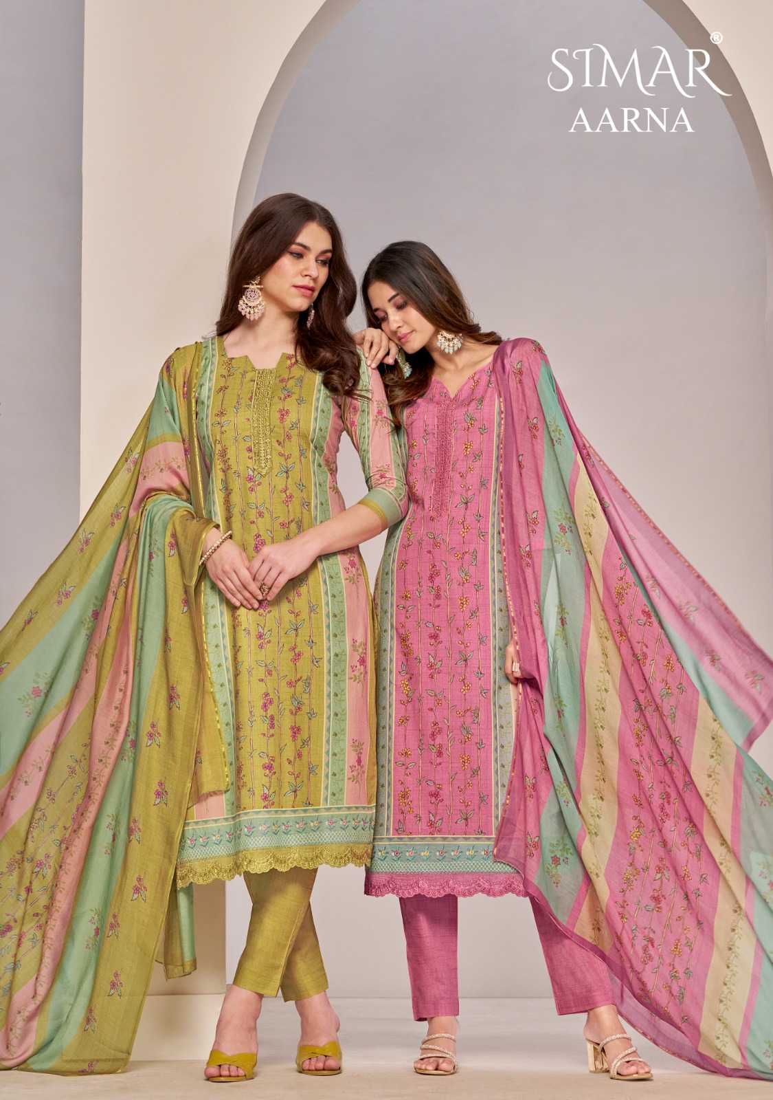 AARNA BY SIMAR HEAVY PREMIUM COTTON LAWN DIGITAL PRINT WITH WORK DRESSES