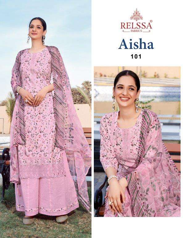 AISHA BY RELSSA DESIGNER HEAVY COTTON EMBROIDERED DIGITAL PRINT DRESSES