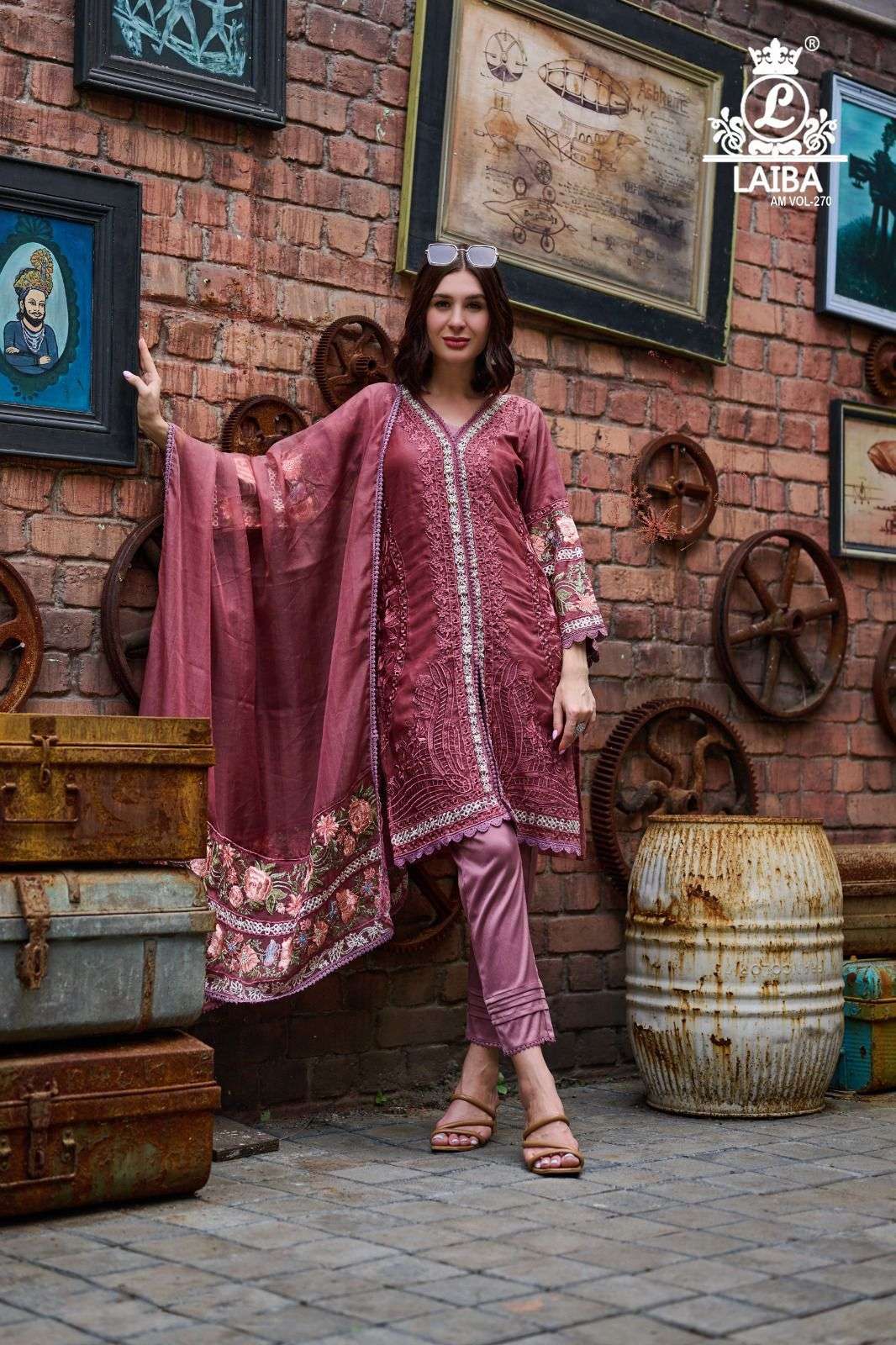 AM VOL-270 NX BY LAIBA DESIGNER HEAVY PURE ORGANZA STITCHED DRESSES