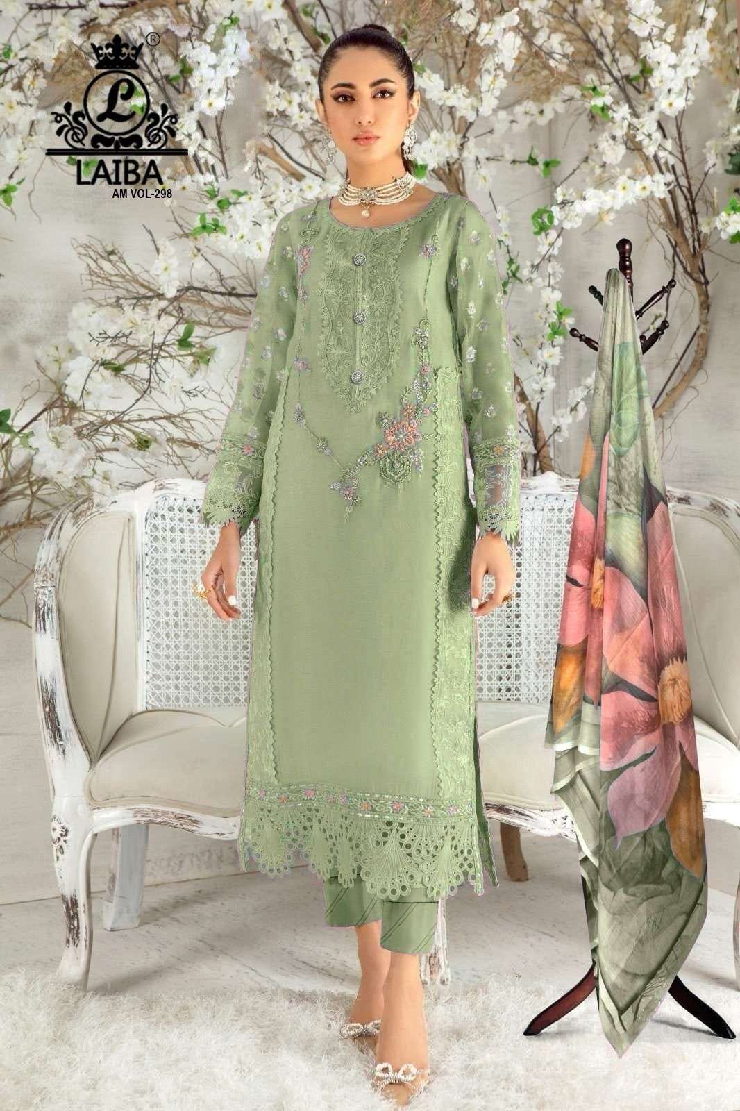 AM VOL-298 NX BY LAIBA DESIGNER HEAVY PURE GEORGETTE STITCHED DRESSES