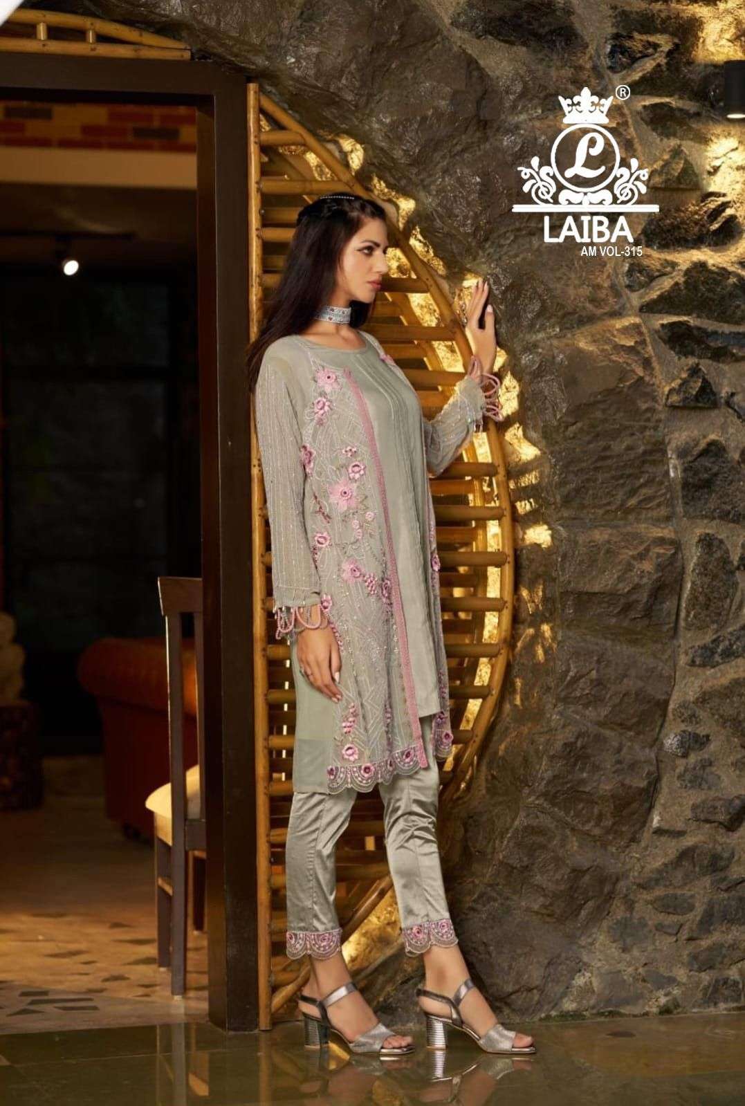 AM VOL-315 NX BY LAIBA DESIGNER HEAVY PURE GEORGETTE STITCHED DRESSES