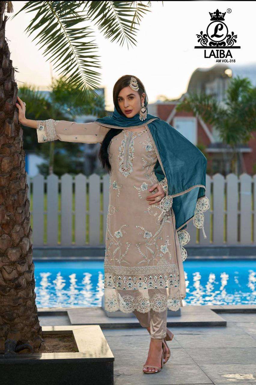 AM VOL-318 NX BY LAIBA DESIGNER HEAVY PURE GEORGETTE STITCHED DRESSES