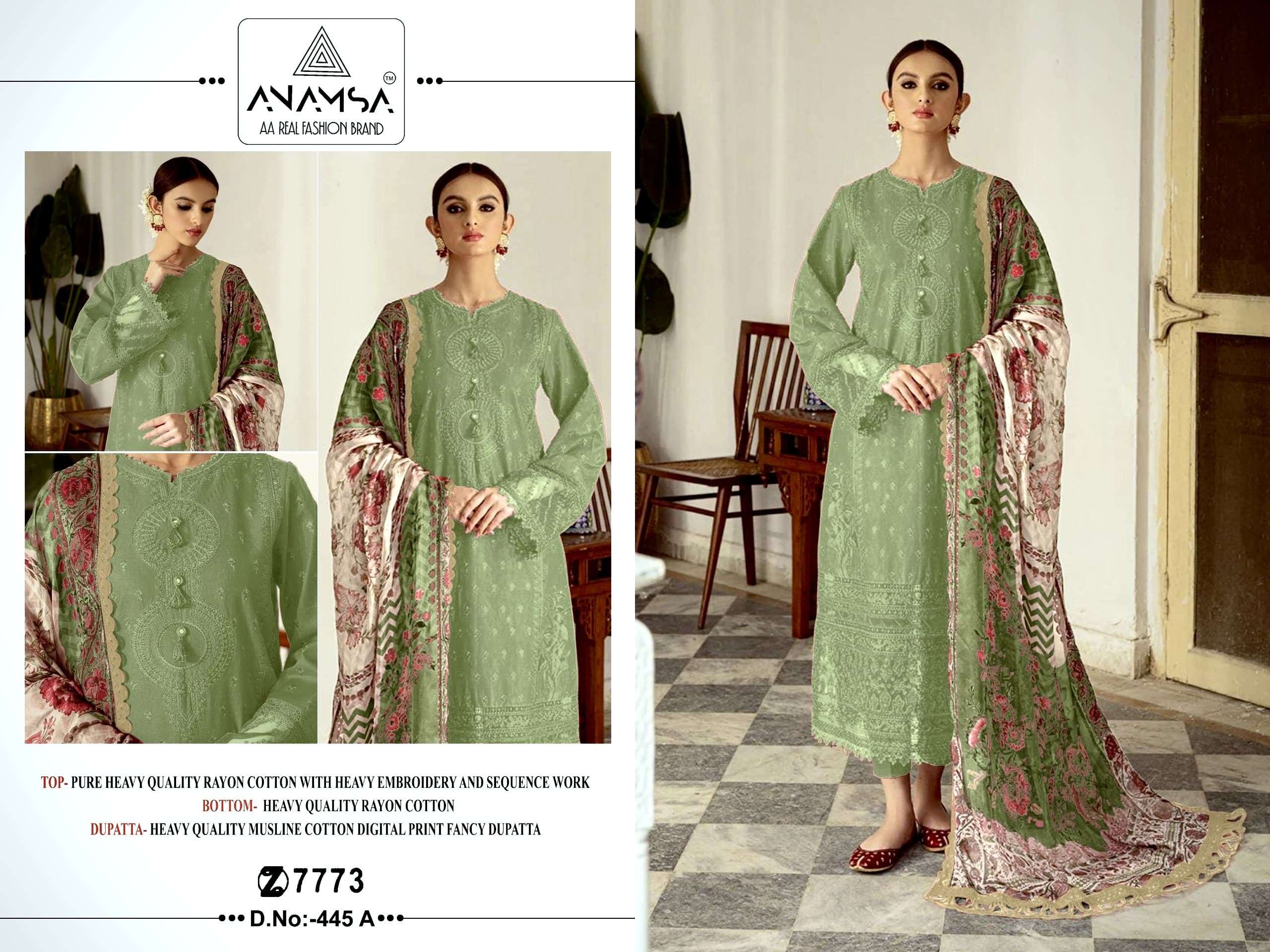 ANAMSA 445 BY ANAMSA DESIGNER PURE HEAVY RAYON COTTON WORK DRESSES