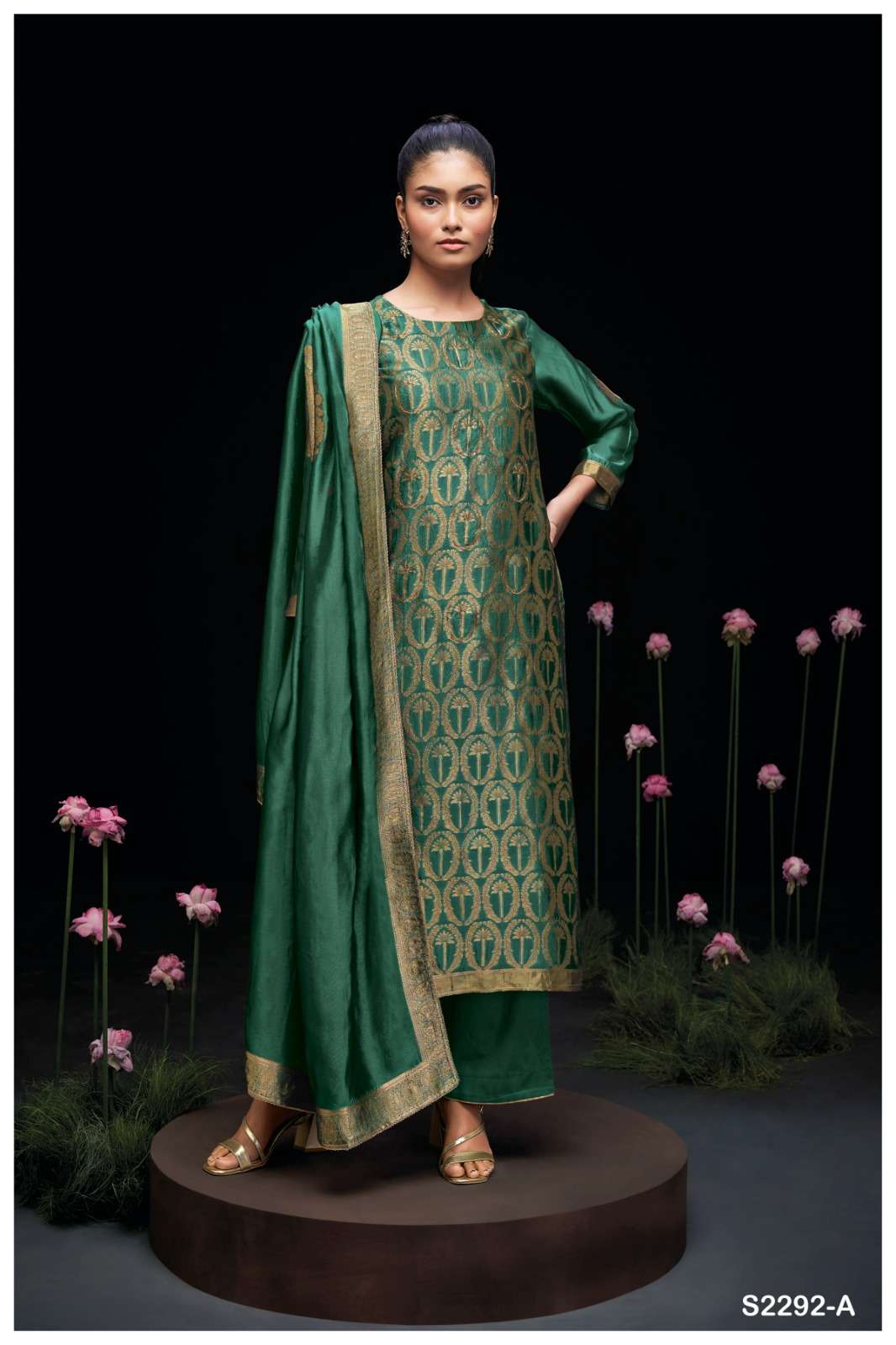 AYAKA 2292 NX BY GANGA FASHIONS HEAVY PREMIUM BEMBERG SILK WORK DRESSES