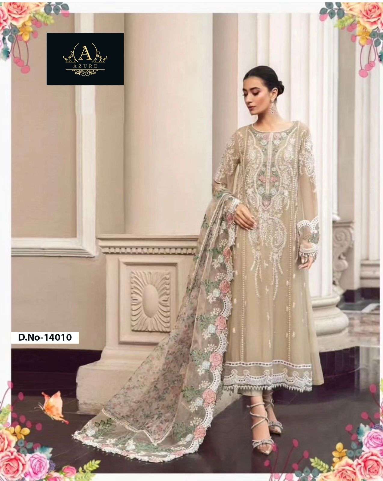 AZURE 14010 BY AZURE DESIGNER DESIGNER ORGANZA PAKISTANI DRESSES