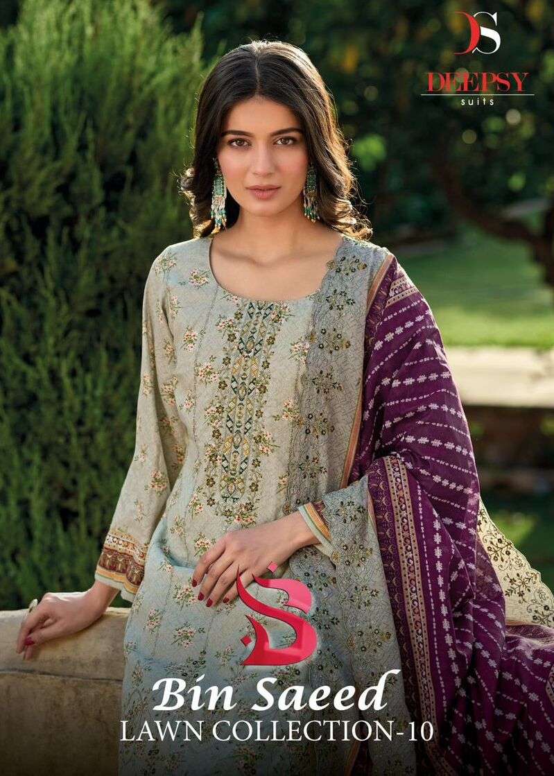 BIN SAEED VOL-10 BY DEEPSY SUITS 1001 TO 1006 SERIES COTTON PAKISTANI DRESSES