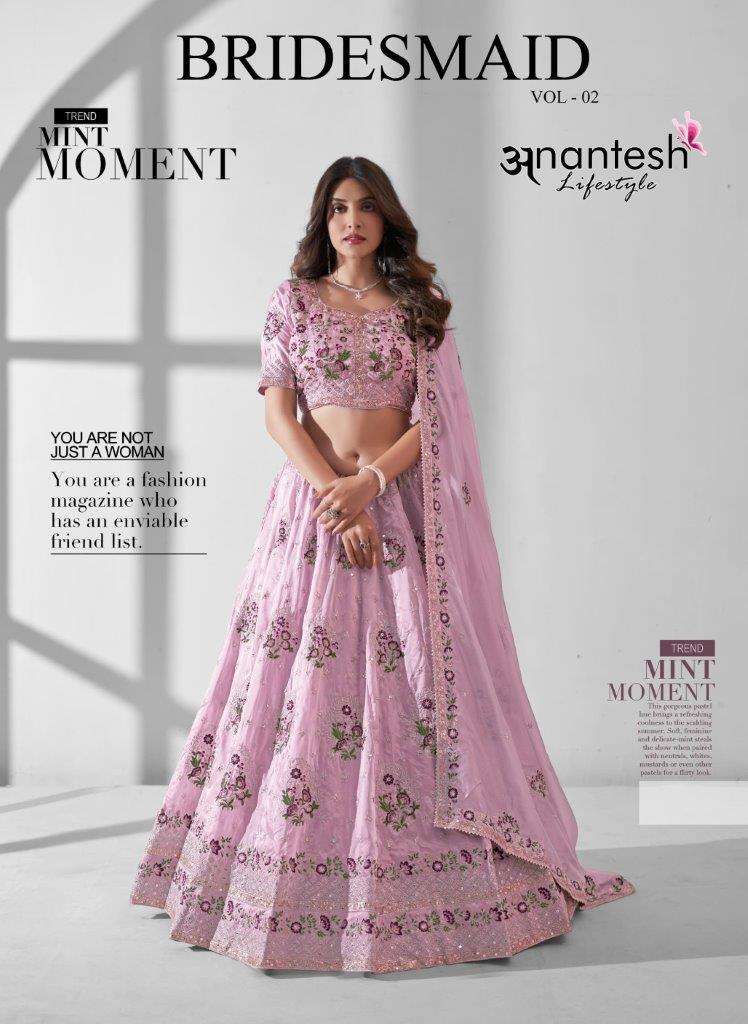 BRIDESMAID VOL-02 BY ANANTESH LIFESTYLE DESIGNER GEORGETTE HANDWORK LEHENGAS