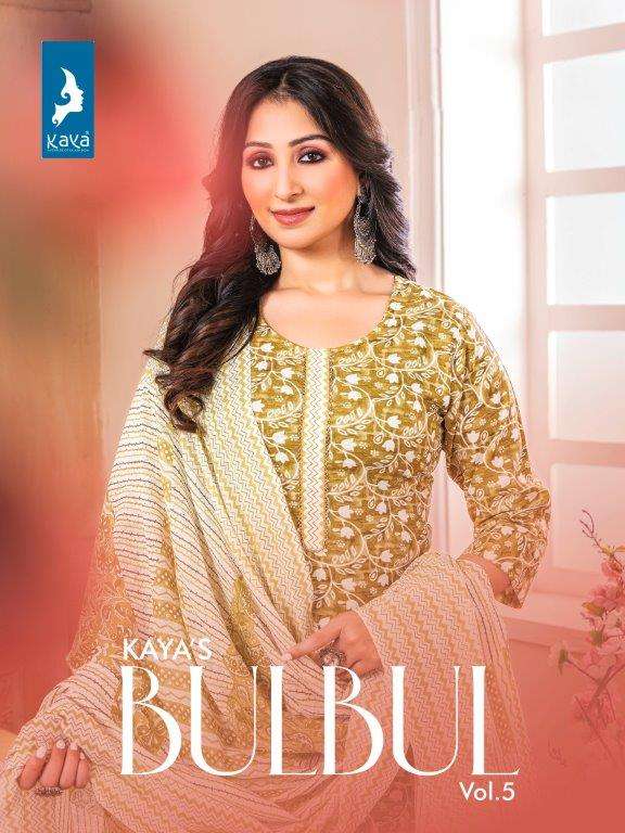 BULBUL VOL-5 BY KAYA 01 TO 08 SERIES DESIGNER RAYON PRINTED DRESSES