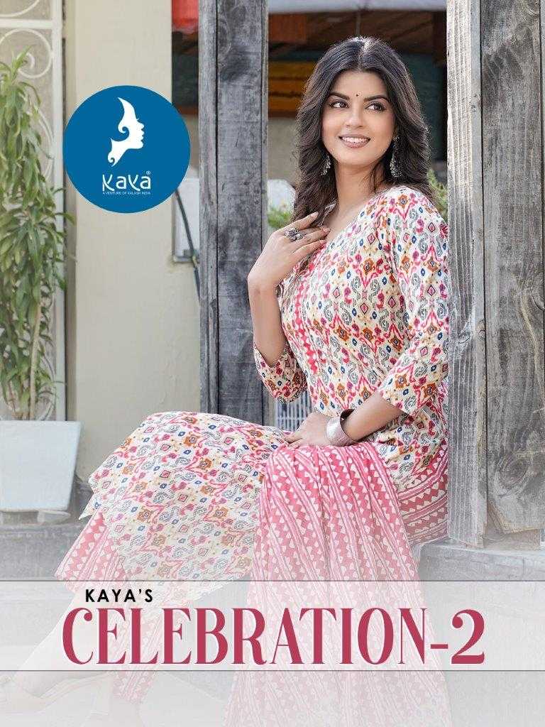 CELEBRATION VOL-02 BY KAYA 01 TO 08 SERIES DESIGNER FANCY COTTON PRINTED DRESSES