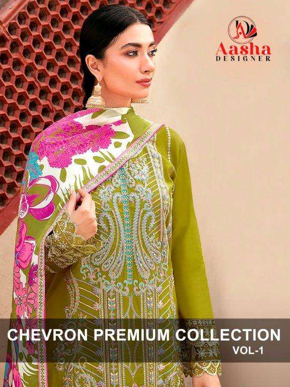 CHEVRON COLLECTION VOL-01 BY AASHA DESIGNER HEAVY RAYON EMBROIDERY DRESSES