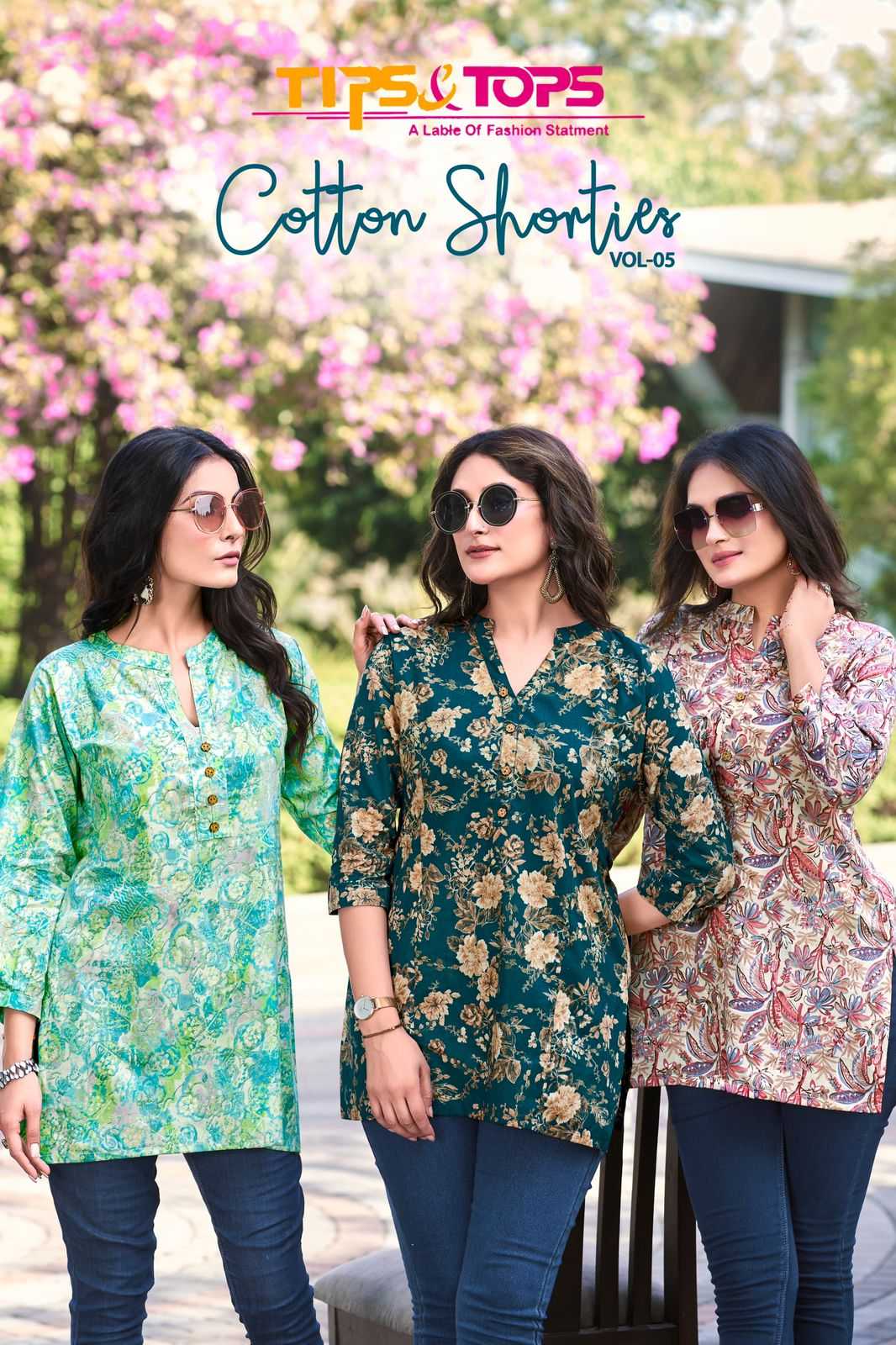 COTTON SHORTIES VOL-5 BY TIPS & TOPS 1001 TO 1008 SERIES COTTON PRINT TOPS