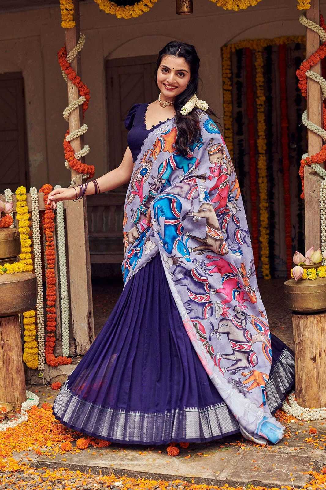 DAVANI BY ASLIWHOLESALE DESIGNER FANCY COTTON LITCHI PRINTED LEHENGAS