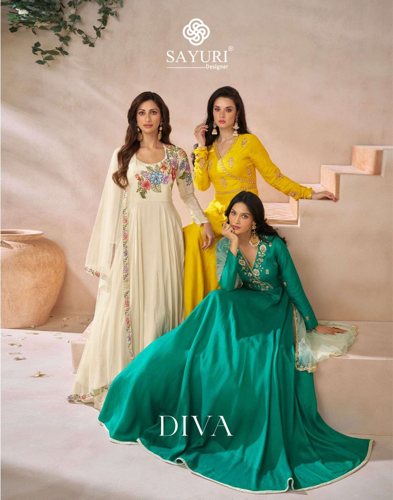 DIVA BY SAYURI 5488 TO 5490 SERIES FANCY DESIGNER PREMIUM SILK GOWNS