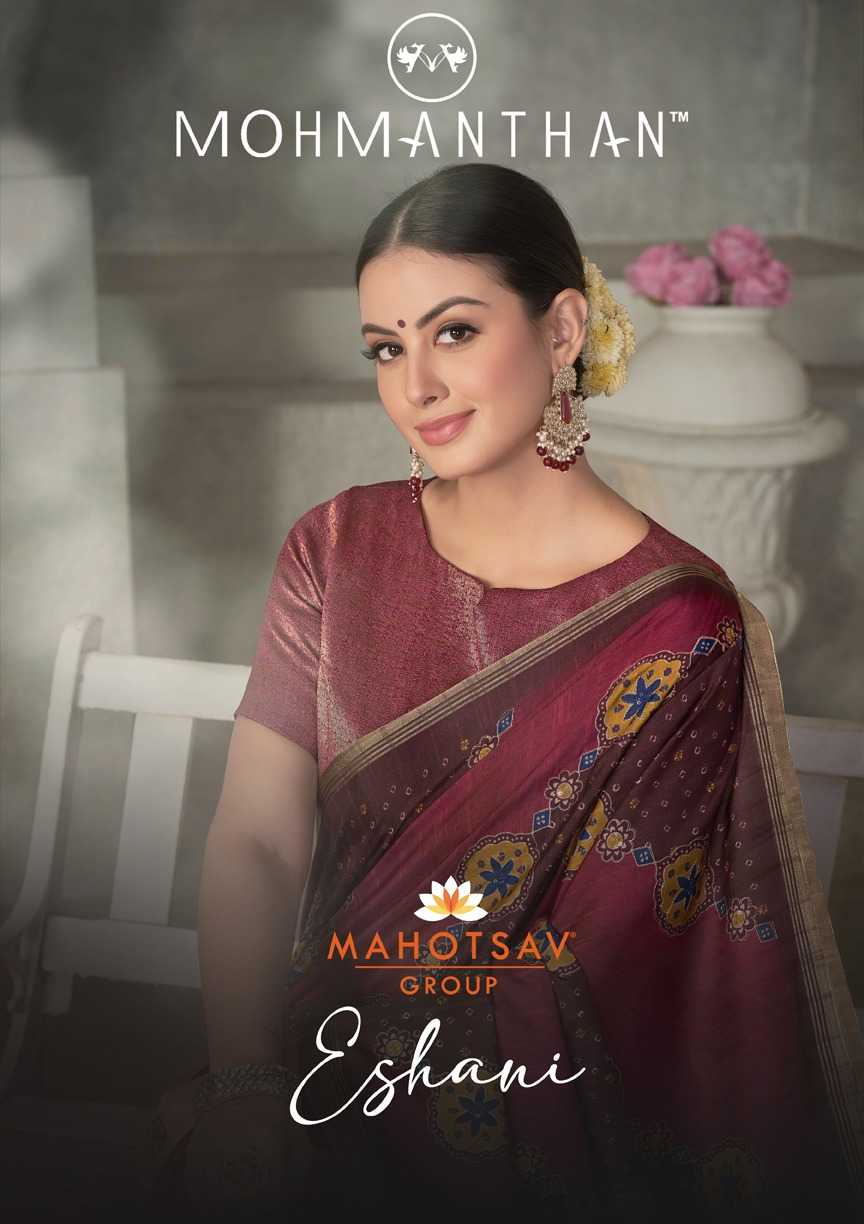 ESHANI BY MAHOTSAV DESIGNER FANCY TUSSER FANCY SILK PRINTED SAREES