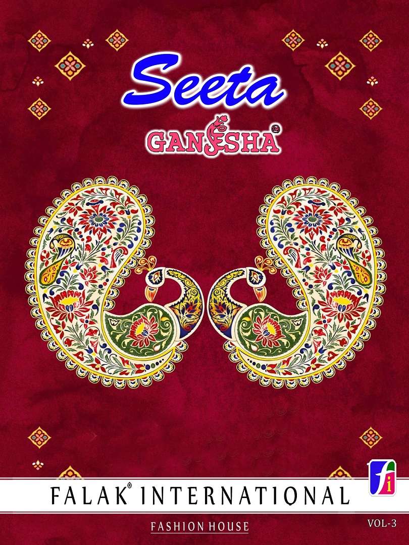 FALAK GANESHA SEETA-03 BY ASLIWHOLESALE DESIGNER COTTON PRINTED SAREES