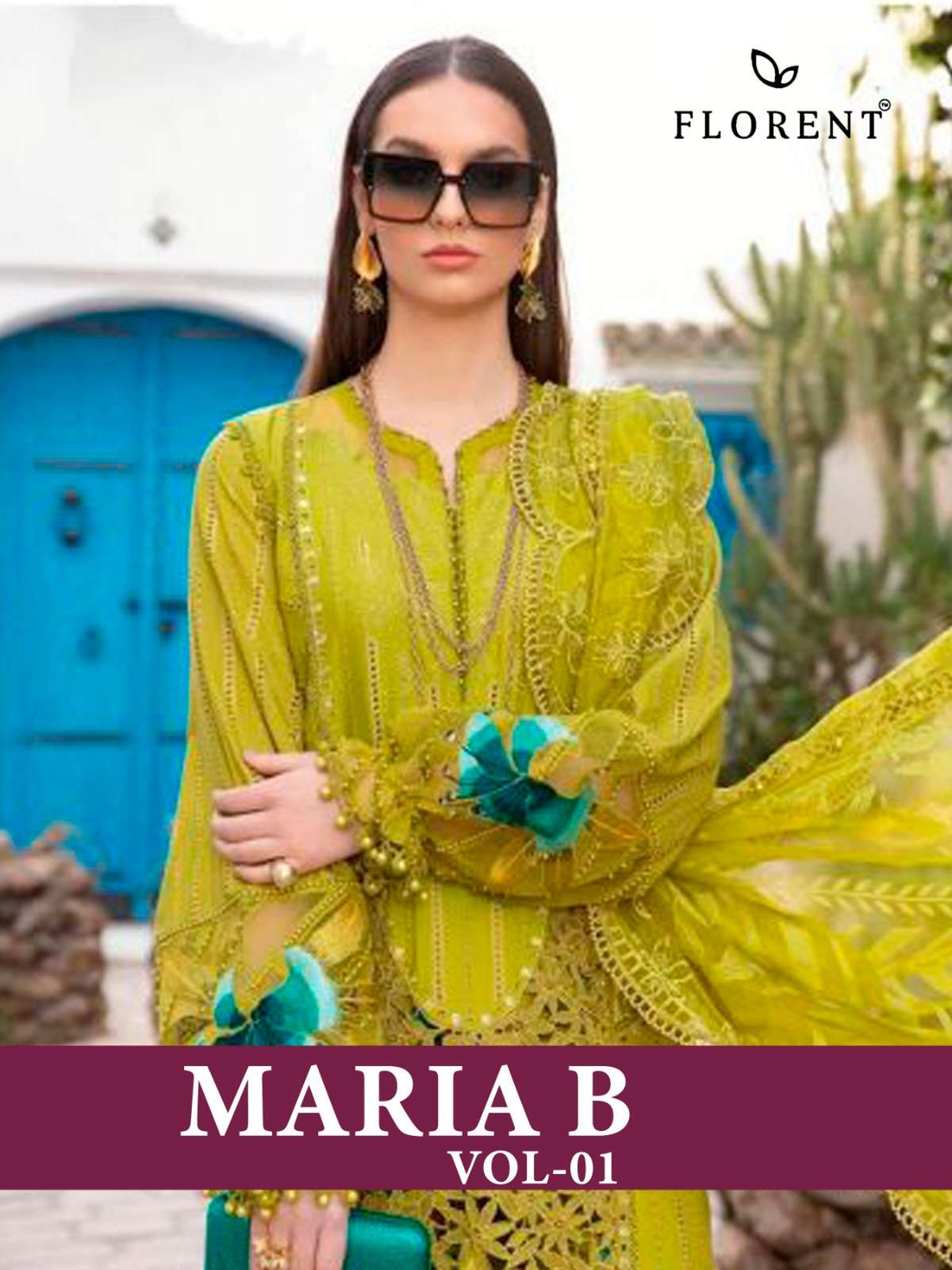 FLORENT MARIA B VOL-1 BY ASLIWHOLESALE HEAVY COTTON EMBROIDERY DRESSES