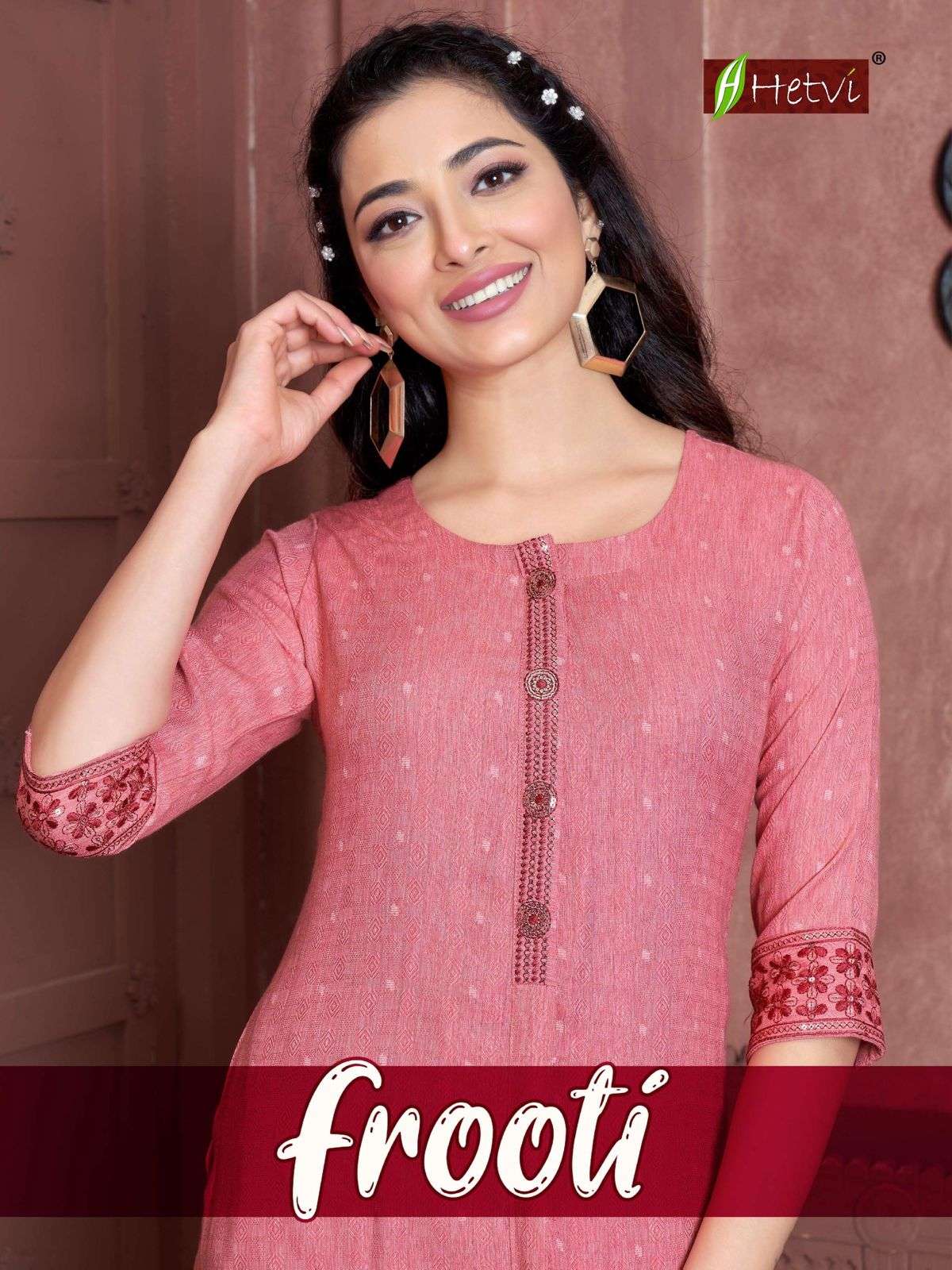 FROOTI BY HETVI 1001 TO 1006 SERIES RAYON WORK KURTIS