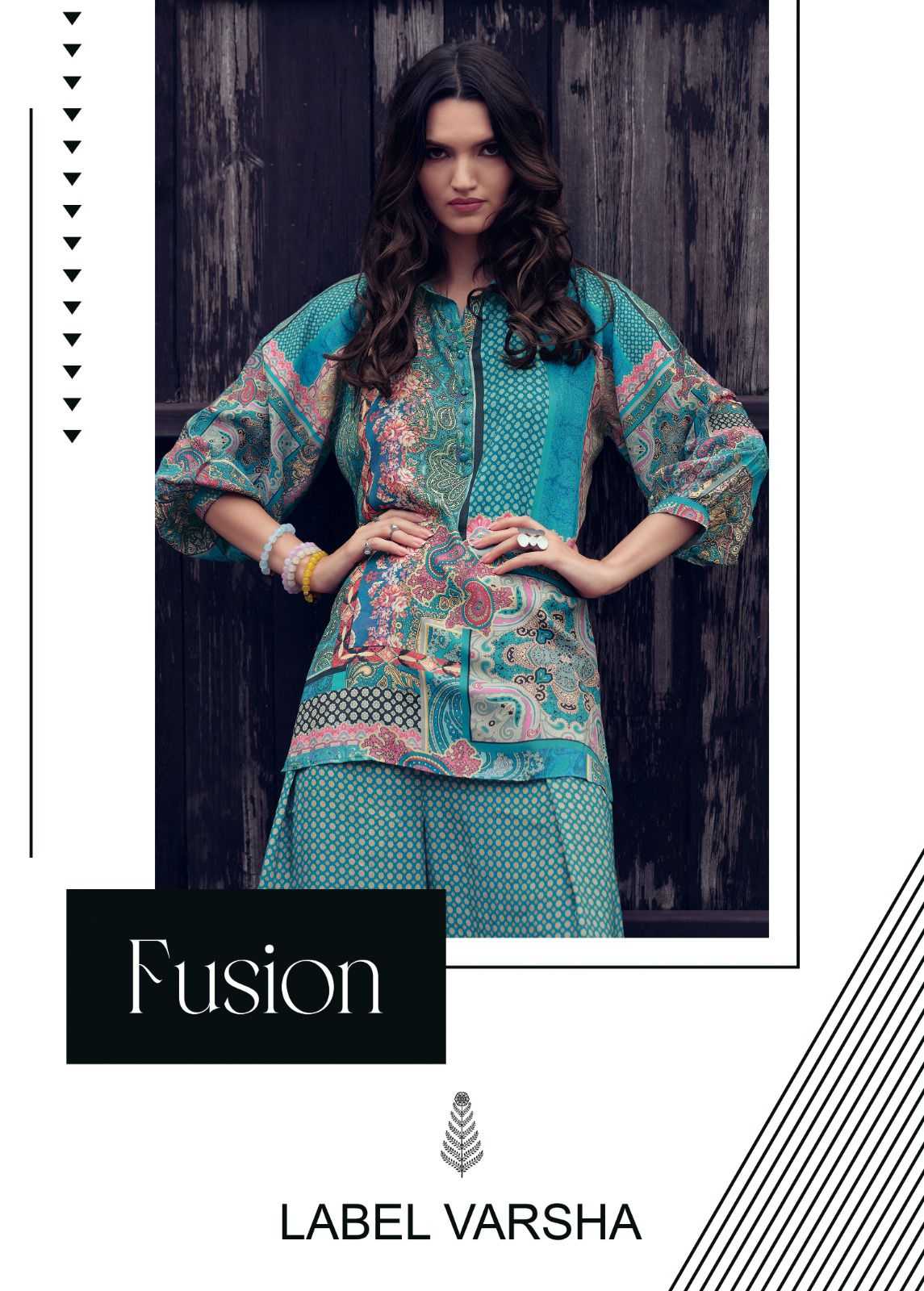 FUSION VOL-5 BY VARSHA 140 TO 143 SERIES PURE MUSLIN DIGITAL PRINTED CO-ORD SETS