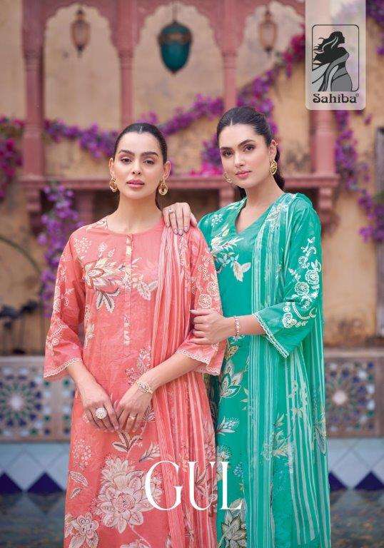 GUL BY SAHIBA DESIGNER PURE COTTON LAWN DIGITAL PRINT HANDWORK DRESSES