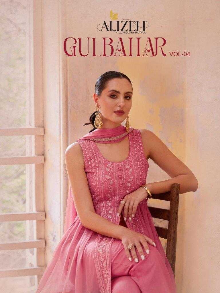 GULBAHARA VOL-04 BY ALIZEH DESIGNER GEORGETTE EMBROIDERY DRESSES