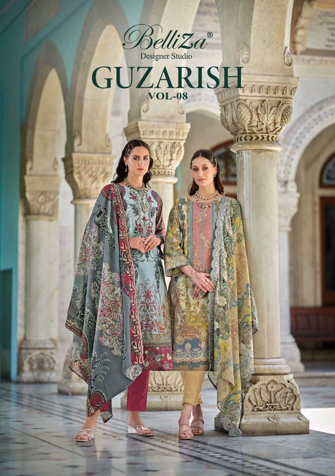 GUZARISH VOL-8 BY BELLIZA 916-001 TO 916-008 SERIES COTTON EMBROIDERY DRESSES