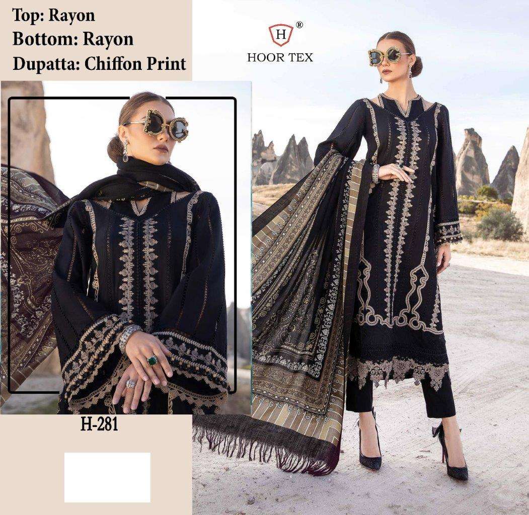 H-281 COLOURS BY HOOR TEX DESIGNER RAYON EMBROIDERED PAKISTANI DRESSES