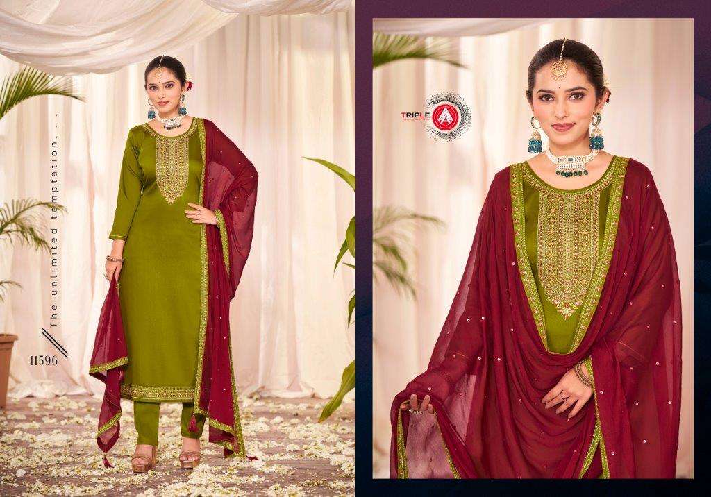 HETVI BY TRIPLE A 11591 TO 11596 SERIES JAAM COTTON HEAVY WORK DRESSES