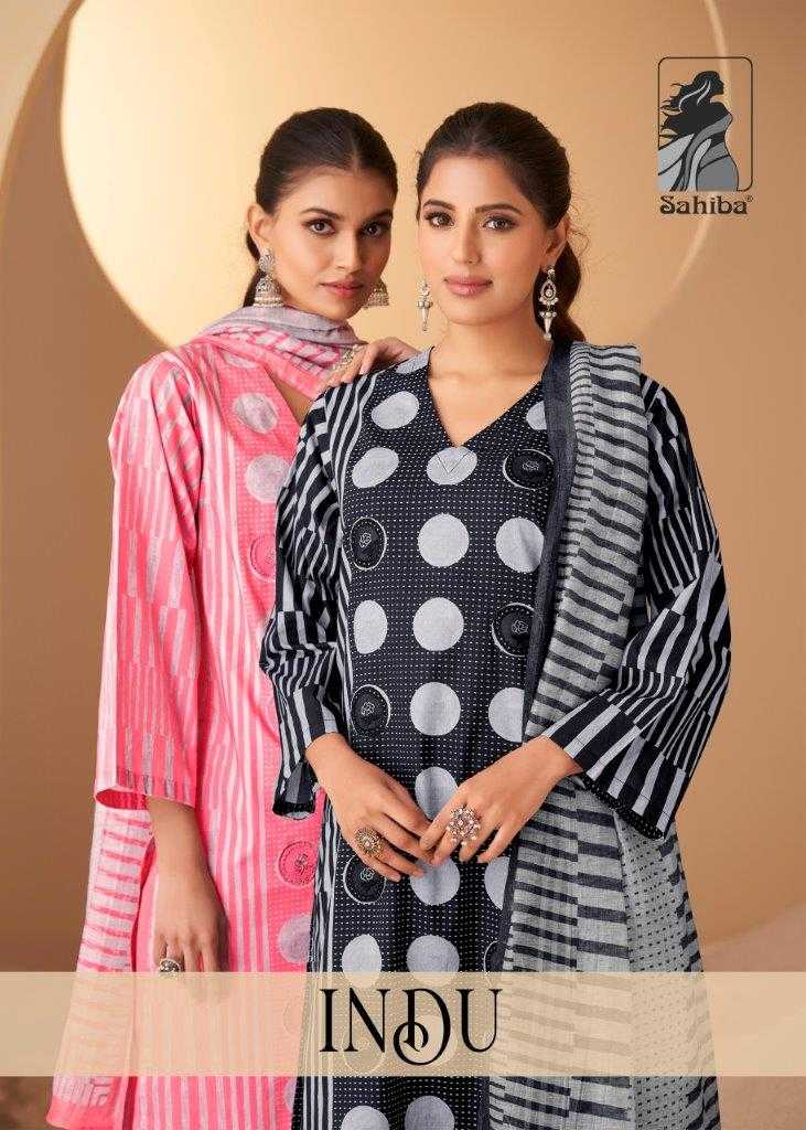 INDU BY SAHIBA DESIGNER PURE COTTON LAWN DIGITAL PRINT HANDWORK DRESSES