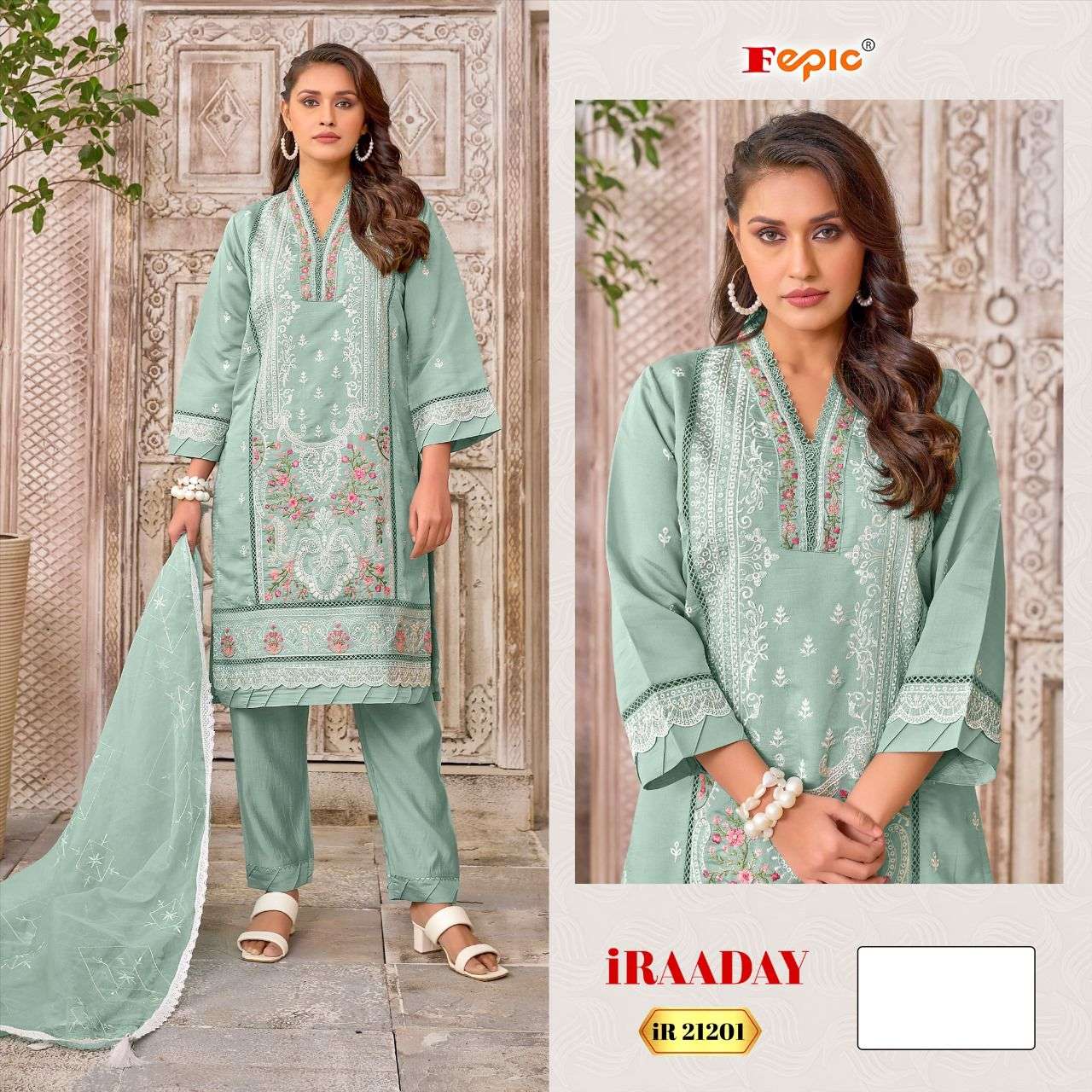 IR-21201 COLOURS BY FEPIC DESIGNER ORGANZA HEAVY EMBROIDERED PAKISTANI DRESSES