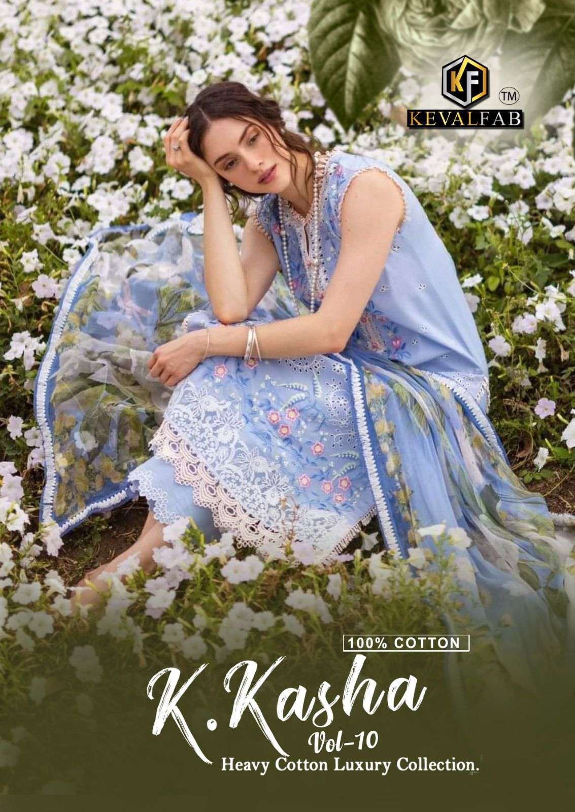 K.KASHA VOL-10 BY KEVAL FAB 10001 TO 10006 SERIES COTTON PAKISTANI DRESSES