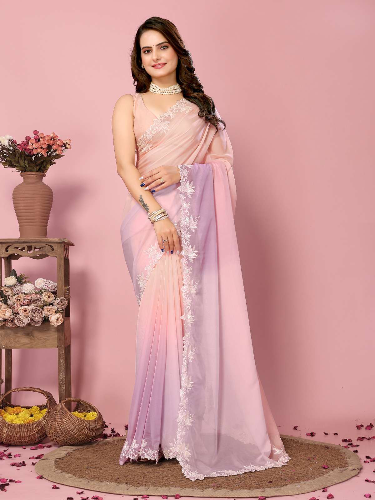 KAMAL BY ASLIWHOLESALE DESIGNER SOFT ORGANZA BORDER WORK SAREES