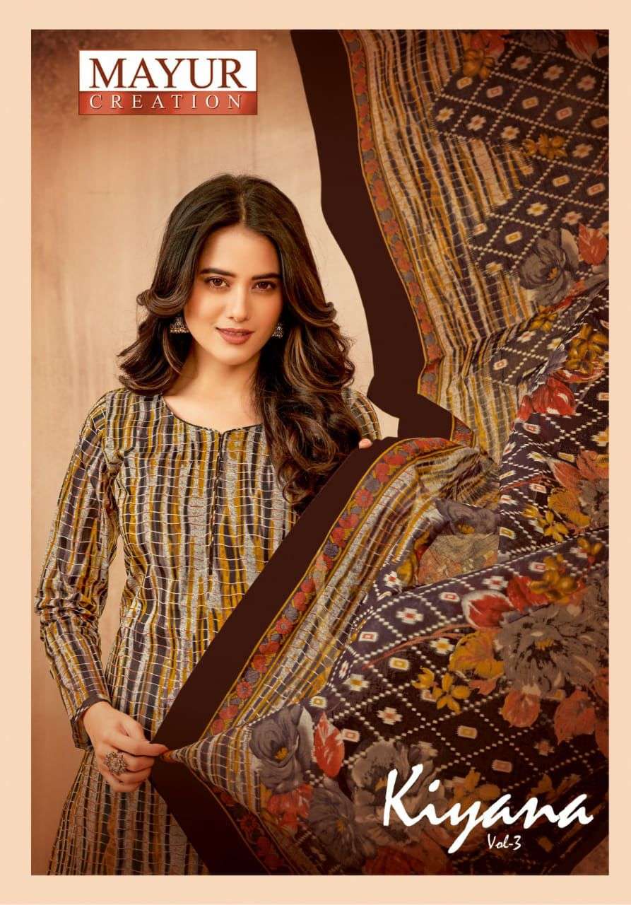 KIYANA VOL-3 BY MAYUR CREATION 3001 TO 3010 SERIES COTTON PRINTED DRESSES