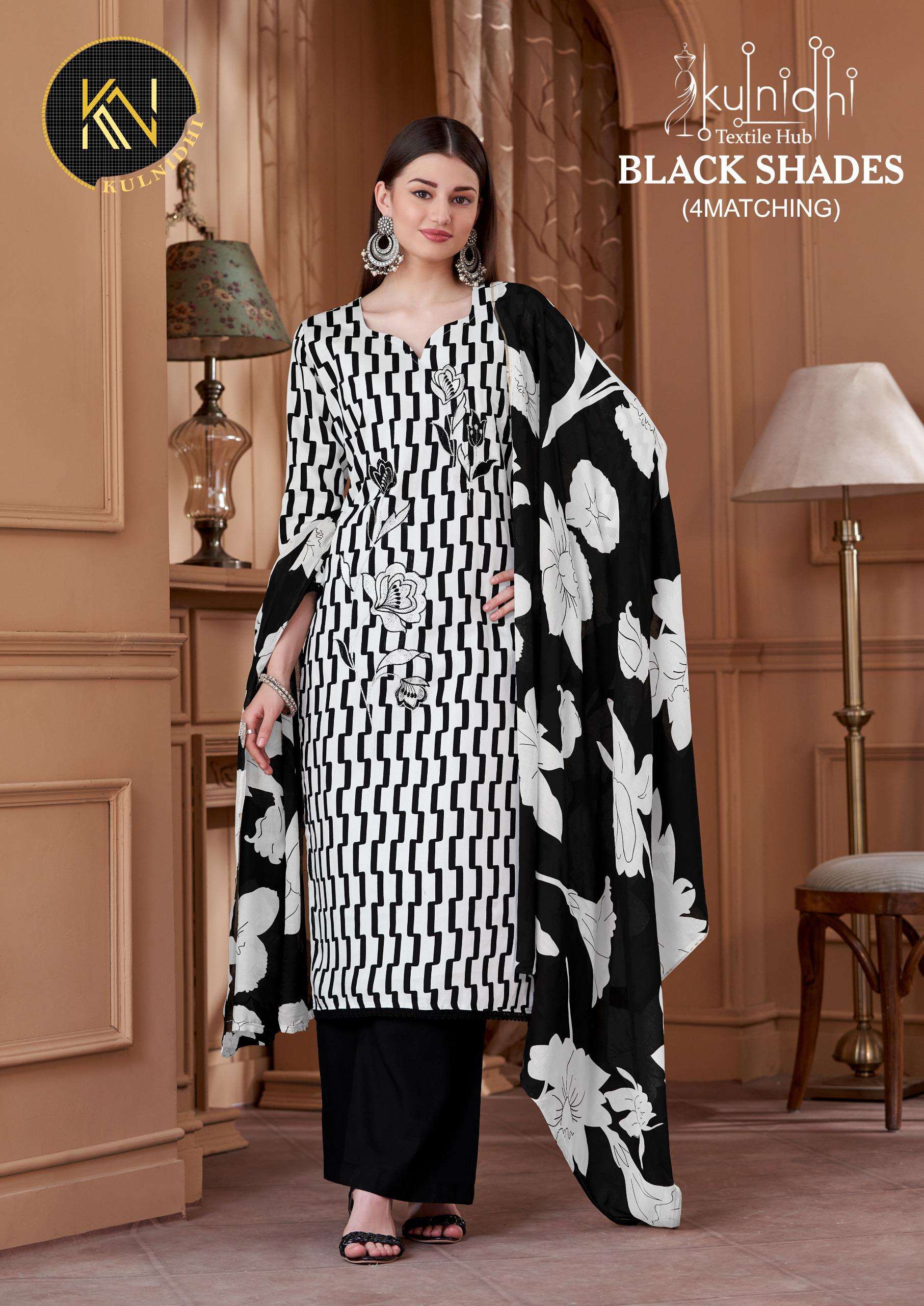 KULNIDHI BLACK BY ALOK SUIT 1001 TO 1004 DESIGNER COTTON PRINT DRESSES