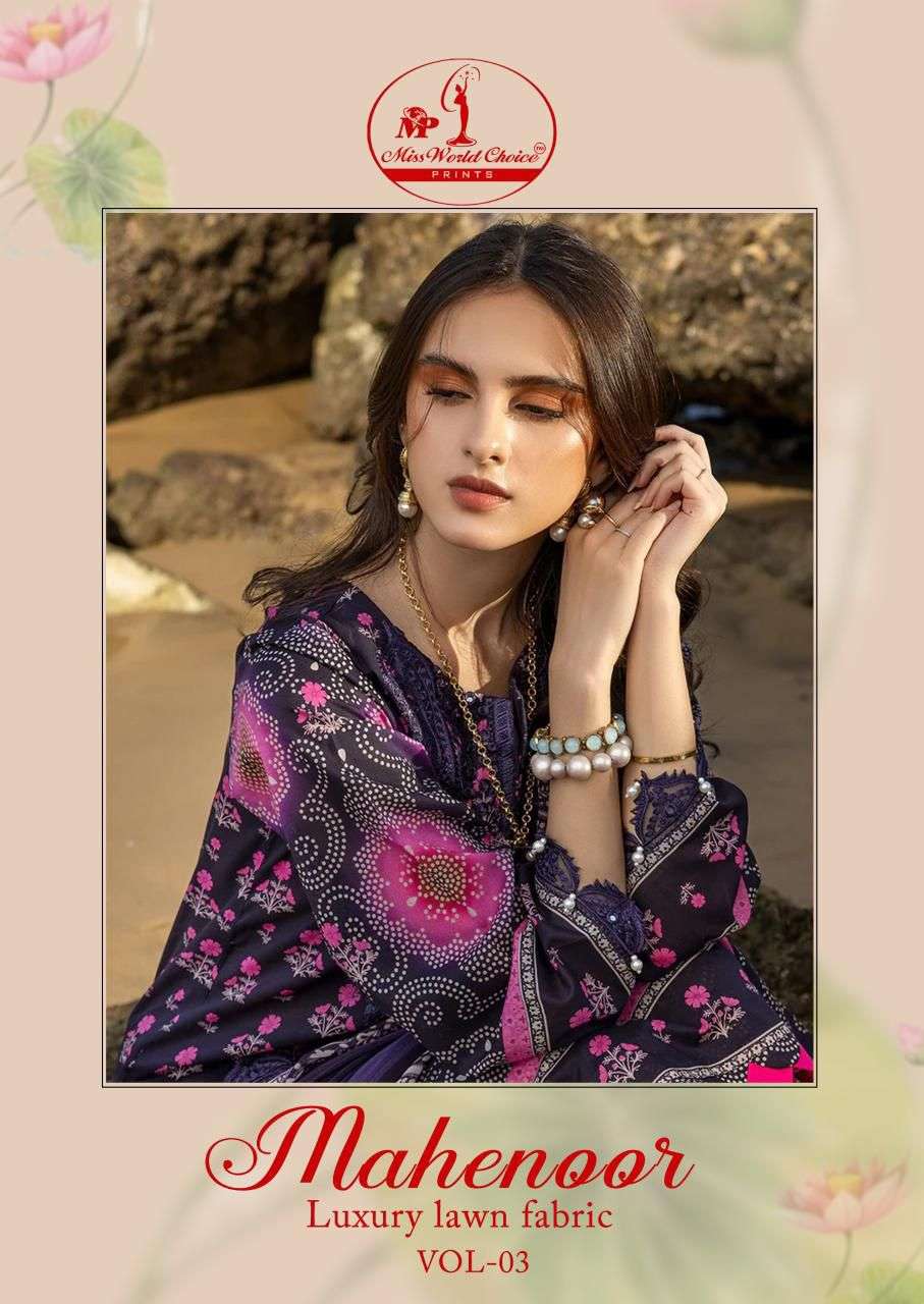 MAHENOOR VOL-03 BY ASLIWHOLESALE 1001 TO 1006 DESIGNER FACNY COTTON PRINT DRESSES