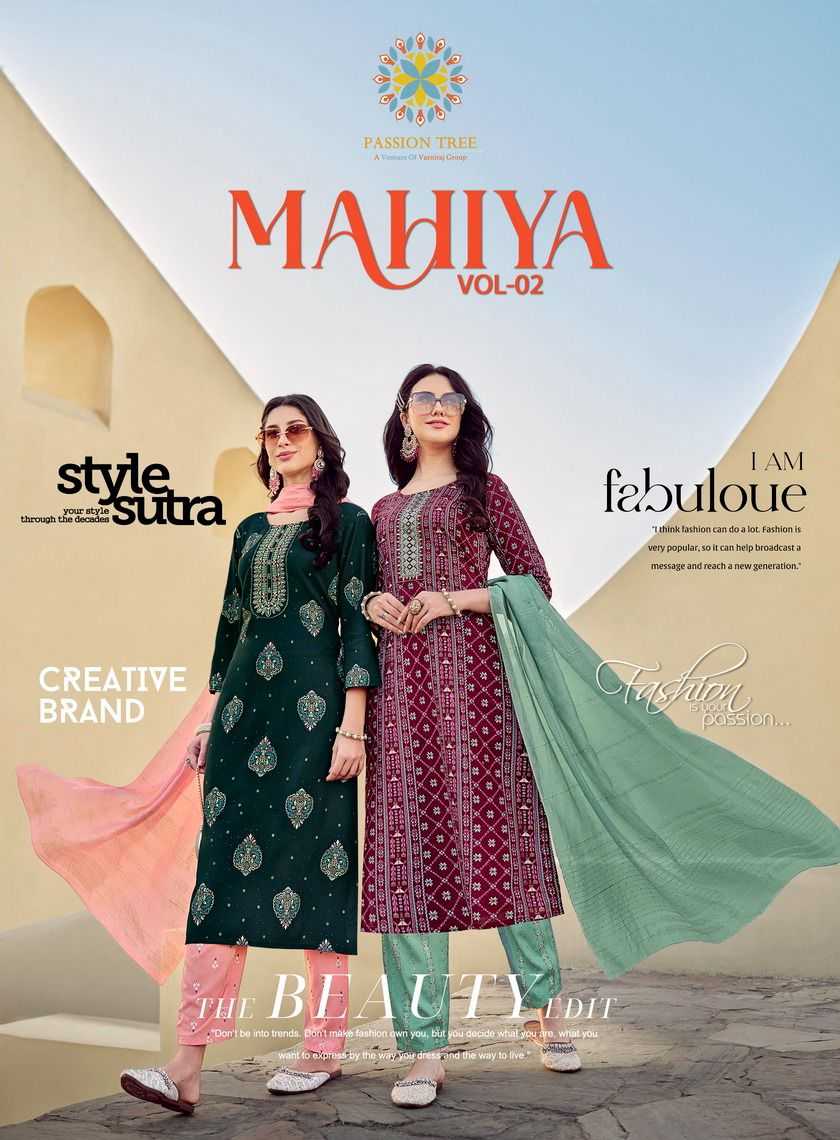 MAHIYA VOL-2 BY PASSION TREE 1001 TO 1008 SERIES RAYON PRINT DRESSES