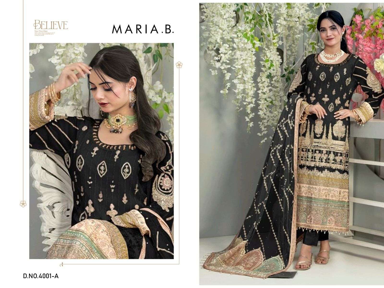 MARIA.B 4001 BY MEHBOOB TEX HEAVY RAYON COTTON PRINT PATCH EMBROIDERED DRESSES