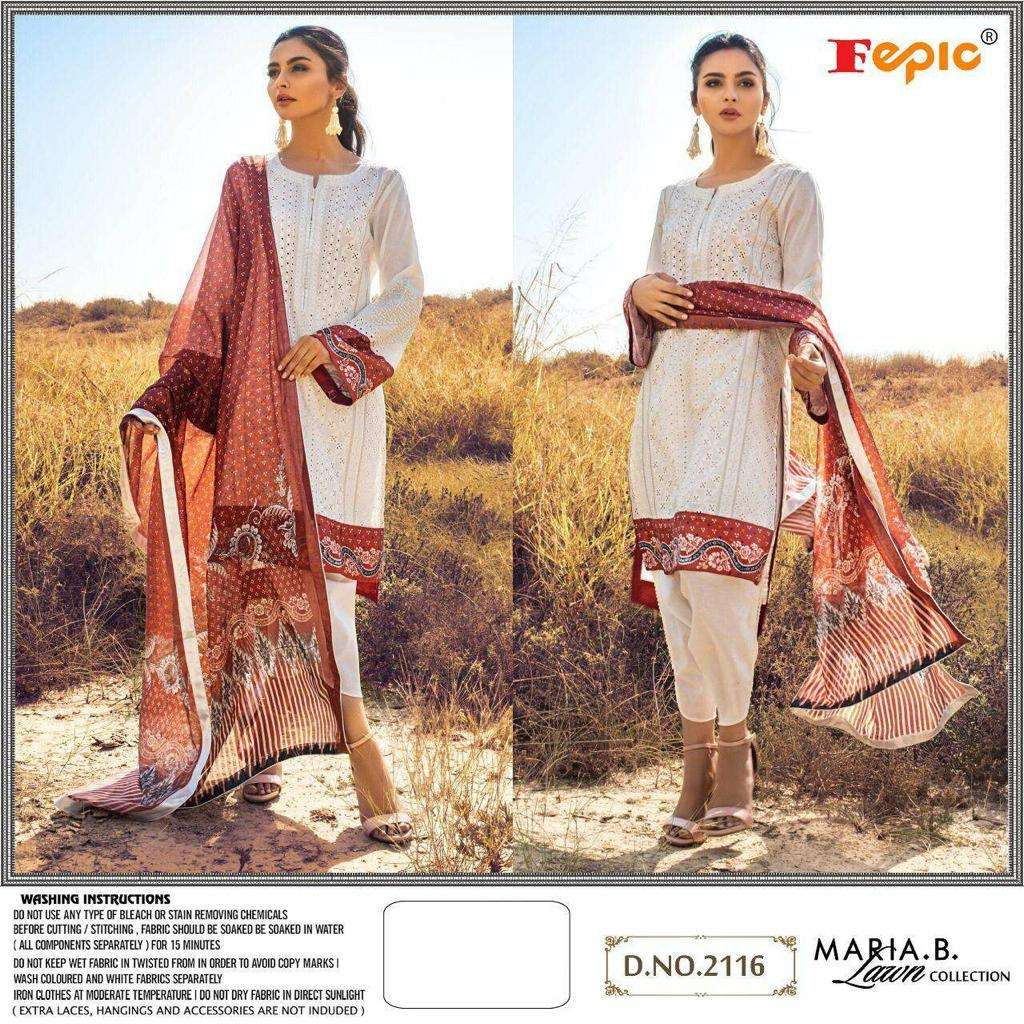 MARIYA 2116 BY FEPIC DESIGNER COTTON HEAVY EMBROIDERED PAKISTANI DRESSES