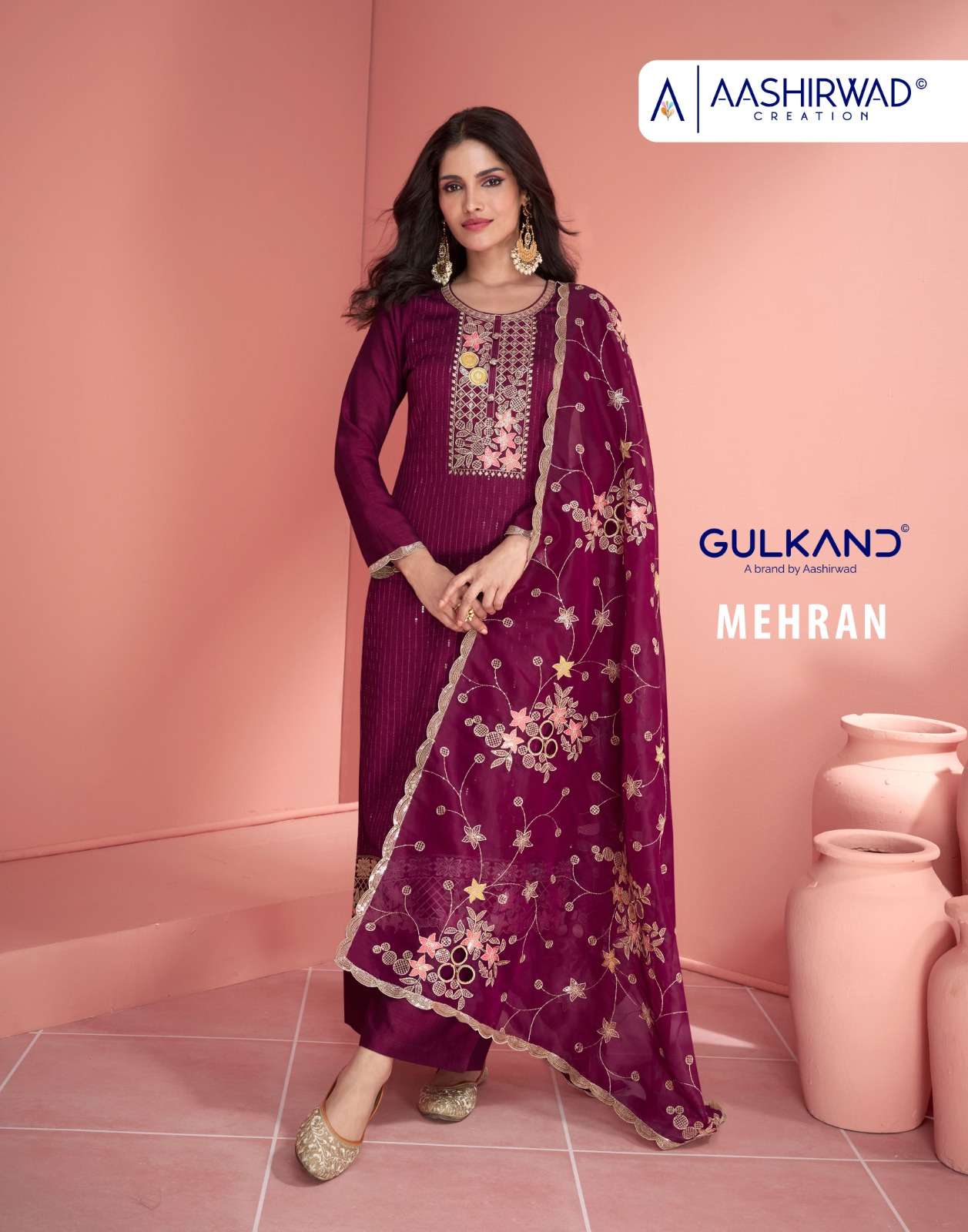 MEHRAN BY AASHIRWAD CREATION 9815 TO 9819 SERIES PREMIUM SILK DRESSES