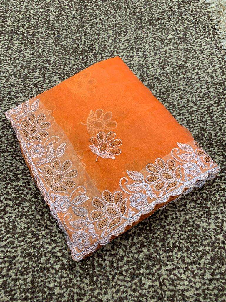 MOON LEAF BY ASLIWHOLESALE DESIGNER SOFT ORGANZA FANCY WEAVING SAREES