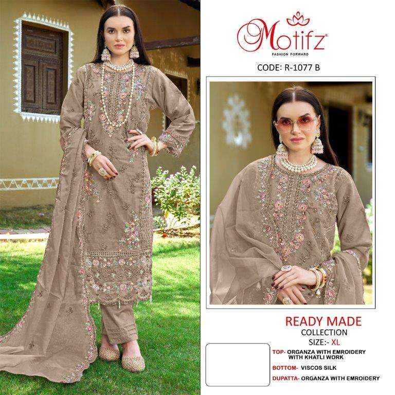 MOTIFZ 1077 COLOURS BY MOTIFZ DESIGNER ORGANZA EMBROIDERY PAKISTANI DRESSES