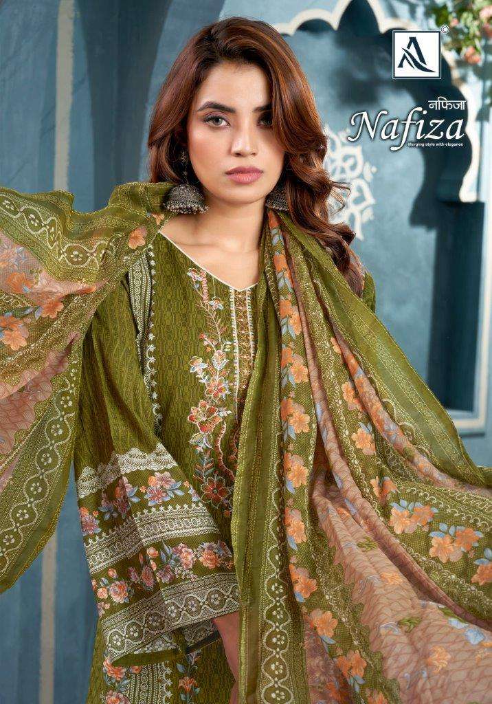 NAFIZA BY ALOK SUIT 1532-001 TO 1532-008 SERIES CAMBRIC COTTON EMBROIDERY DRESSES