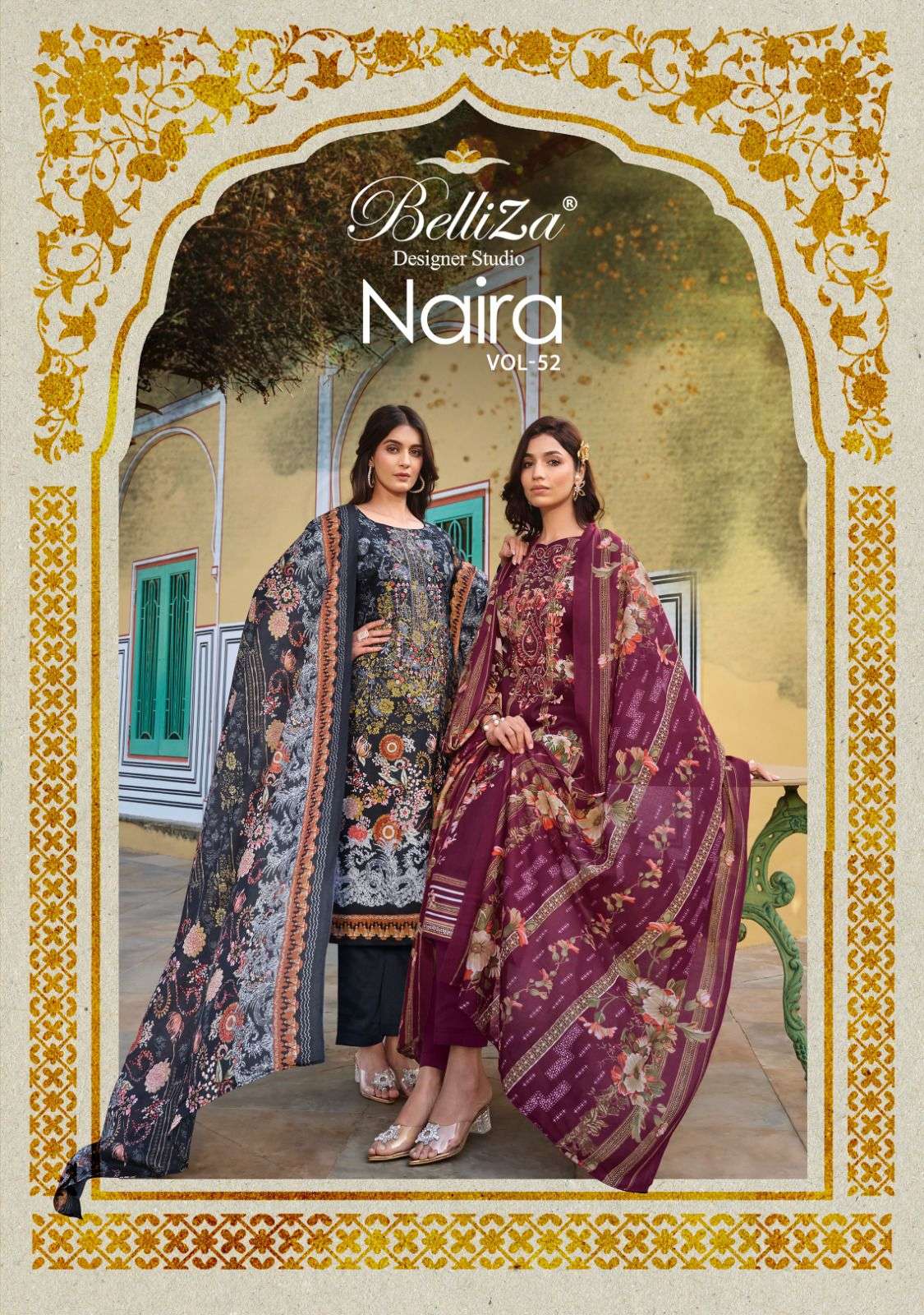 NAIRA VOL-52 BY BELLIZA 919-001 TO 919-008 SERIES COTTON EMBROIDERY DRESSES