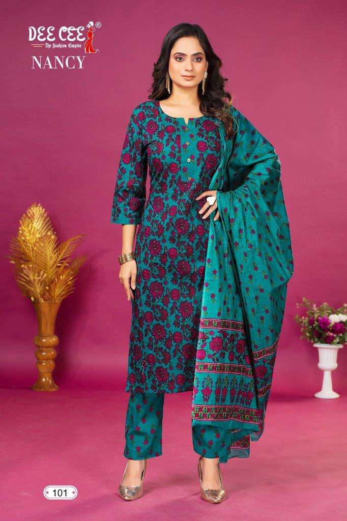 NANCY BY DEE CEE 1001 TO 1006 SERIES DESIGNER COTTON PRINT DRESSES