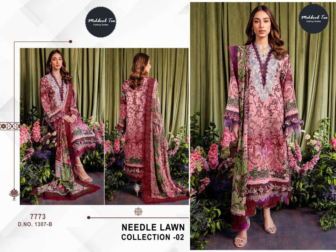 NEEDLE WONDER VOL-02 NX BY MEHBOOB TEX HEAVY COTTON PRINT PATCH EMBROIDERED DRESSES