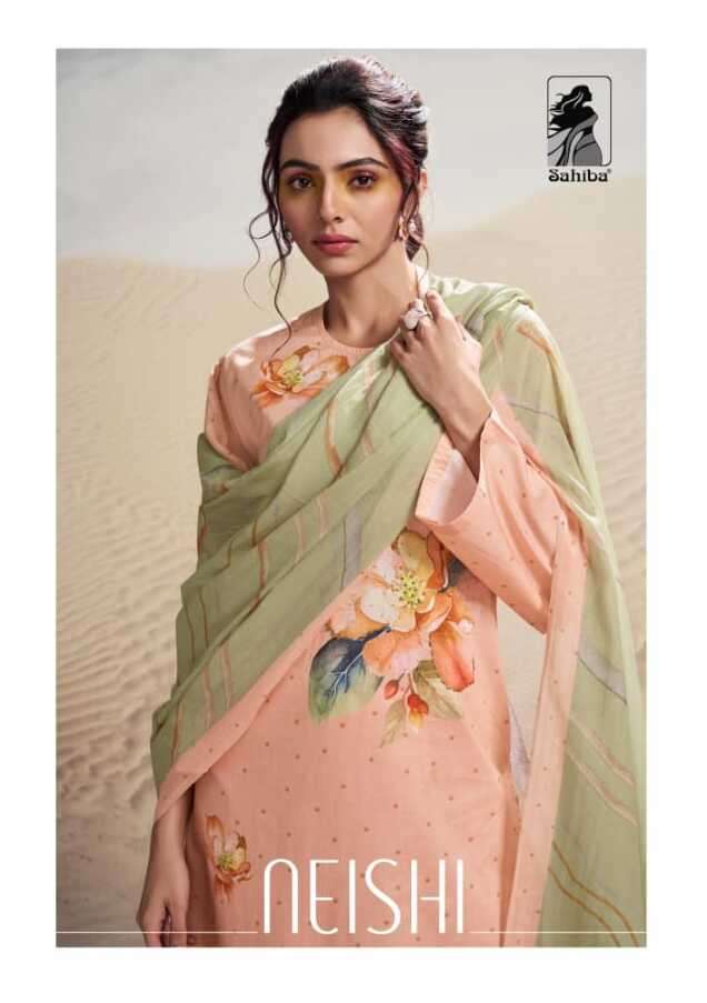 NEISHI BY SAHIBA DESIGNER PURE COTTON LAWN DIGITAL PRINT HANDWORK DRESSES