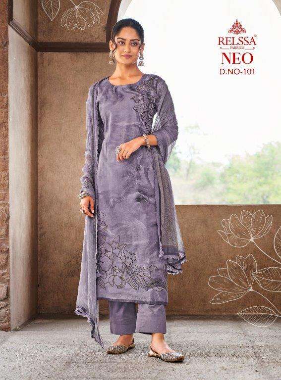 NEO BY RELSSA DESIGNER HEAVY COTTON DIGITAL EMBROIDERED DRESSES