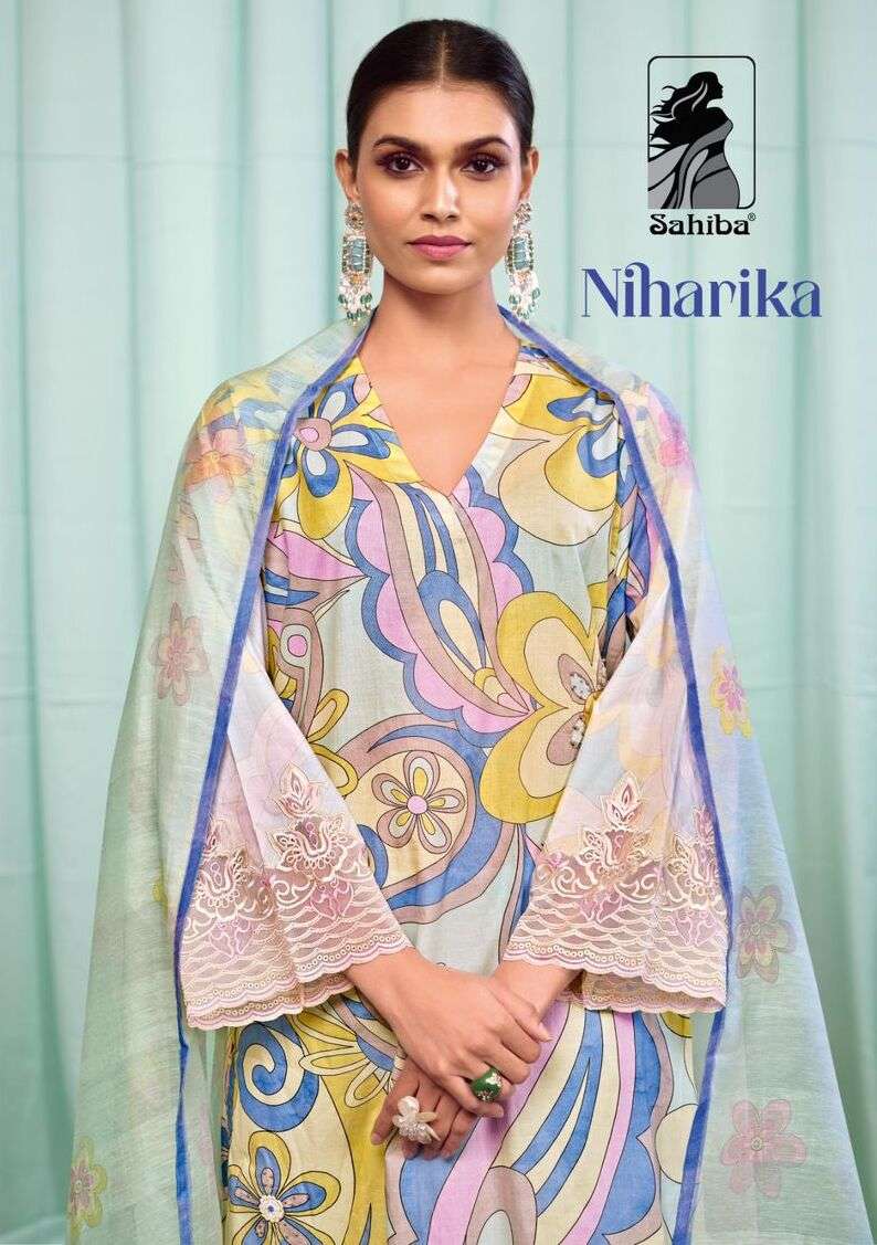 NIHARIKA BY SAHIBA DESIGNER PURE COTTON LAWN DIGITAL PRINT HANDWORK DRESSES