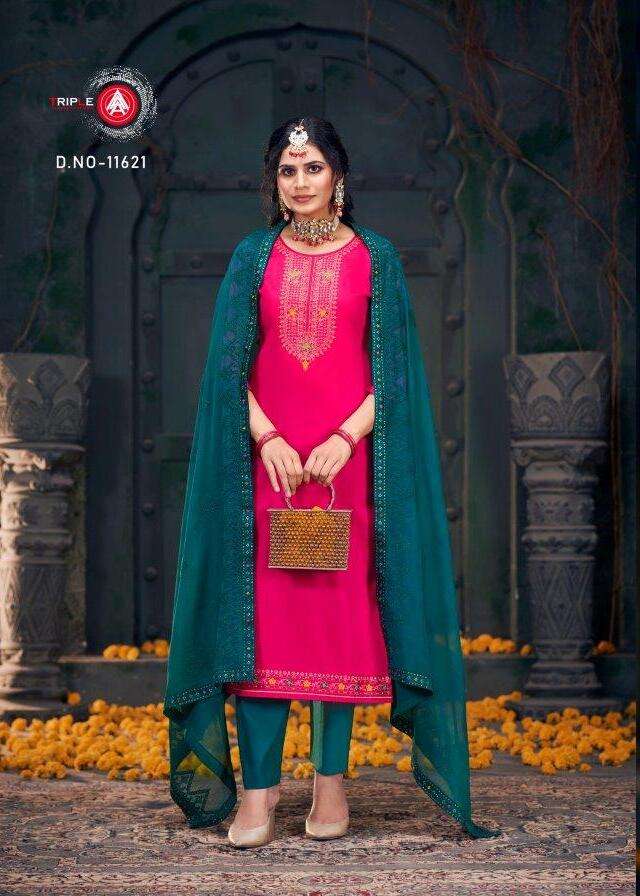 NOOPUR VOL-02 BY TRIPLE A 11621 TO 11626 SERIES JAAM COTTON HEAVY WORK DRESSES